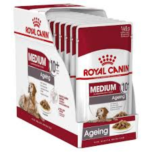 Royal Canin Wet Medium Ageing Pouch 10歲以上老年犬濕糧包 140g X10